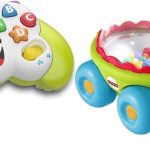 Fisher-Price Pretend Video Game Controller Baby Toy with Music Lights and Learning Songs, Fine Motor Toy